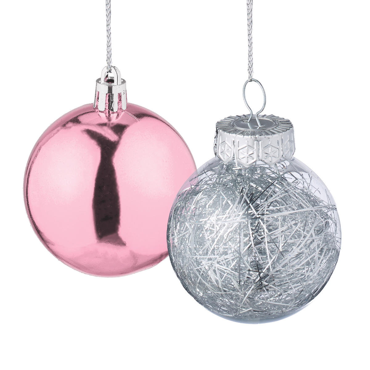 101-tlg.WEIHNACHTSKUGELN-SET - Rosa, Kunststoff (20/19/2.5cm) - Relaxdays