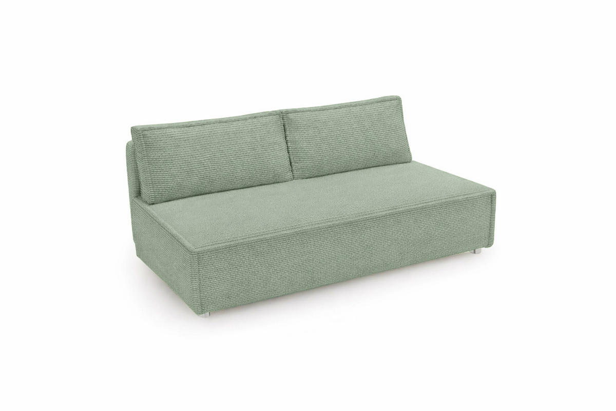 SCHLAFSOFA Mit Bettkasten DUO, Stoff Poso, Hellgrün - Hellgrün, Holz (198/89/90cm) - Kaiser Möbel