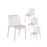 GARTENSTUHL Ollie Beige 45 cm x 78 cm 4er-Set - Beige, Kunststoff (45/78/62cm) - Klast Home