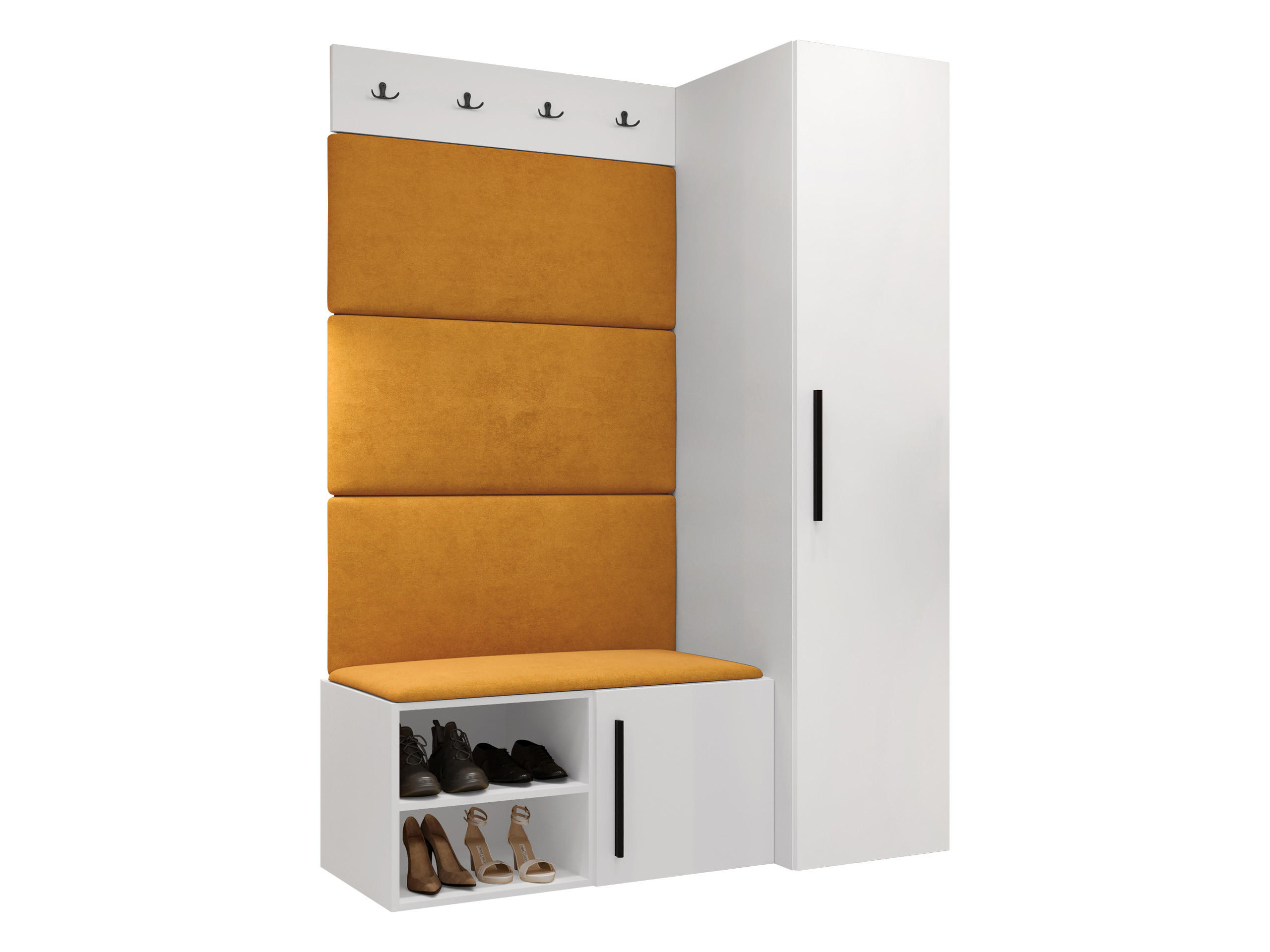 GARDEROBEN-SET Medi II - Schwarz/Orange, Holzwerkstoff/Kunststoff (40/191/50cm) - MIRJAN24