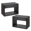 NACHTTISCH Hugo 2er Set, schwarze Birke, 30/55/39 cm - Schwarz, Holz (55/39/30cm) - WOODEK
