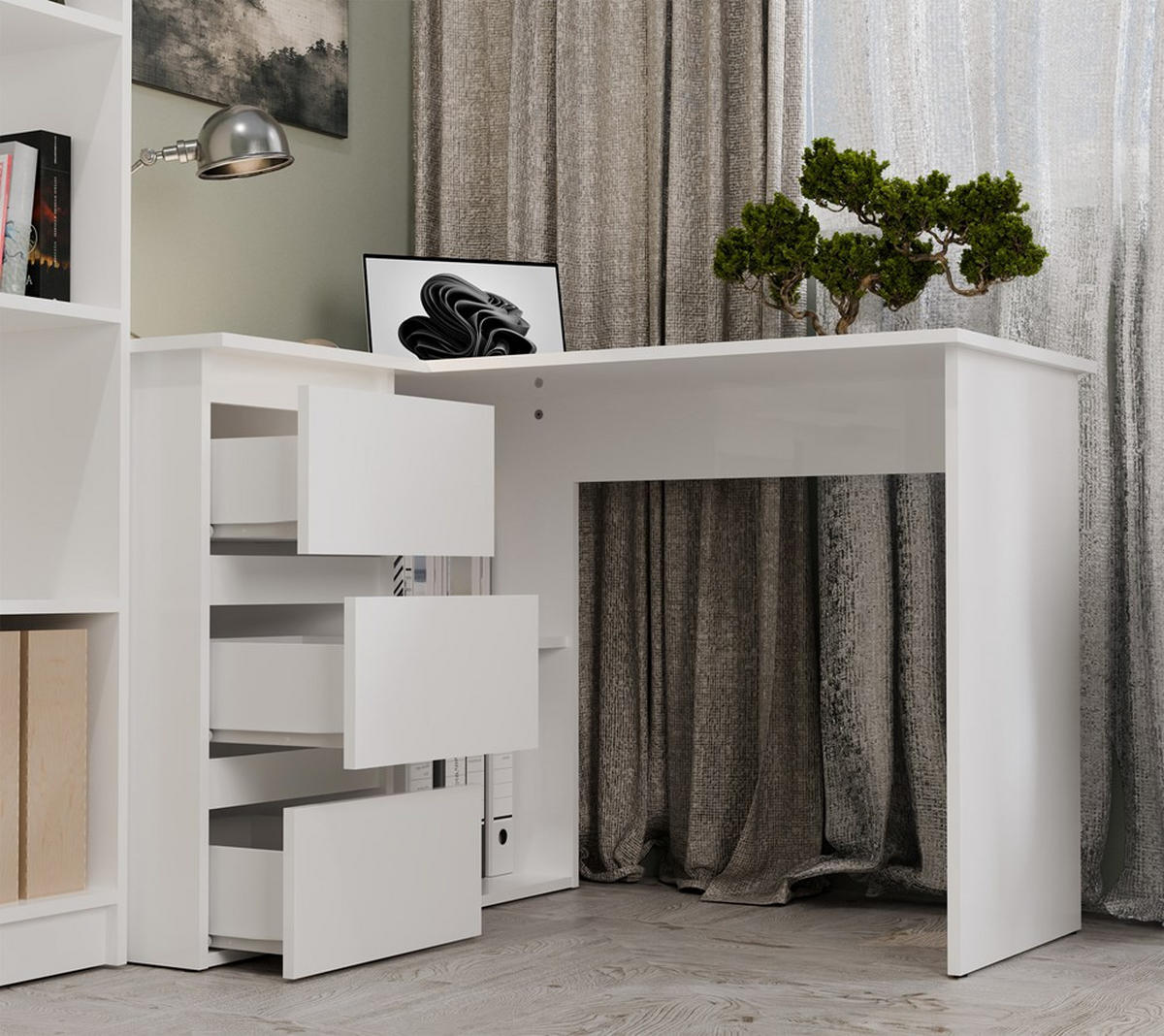SCHREIBTISCH Weiß 120/75/49 - Weiß, Holzwerkstoff (49/120/75cm) - RAUMHIRSCH FURNITURE