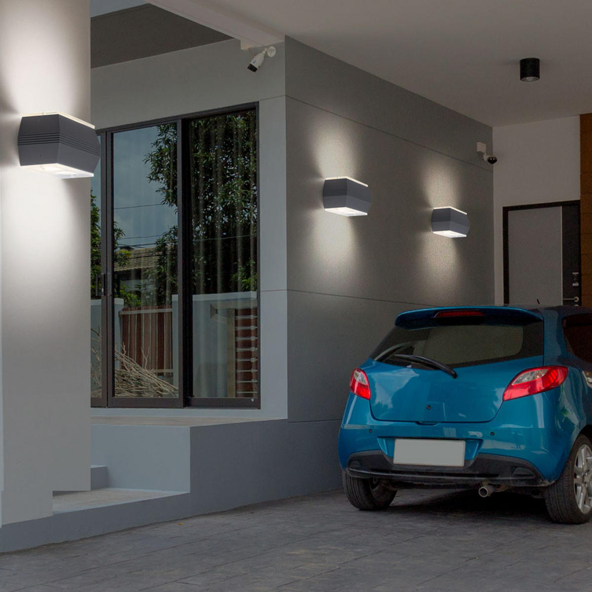 LED AUSSEN-WANDLEUCHTE Aluminium Silber - Silberfarben, Glas (9.5/11.5/18cm)