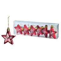 CHRISTBAUMKUGEL-SET Santa Lila Rot 6/5.5/6 cm Kunstoff - Rot, Kunststoff (5.5/6/6cm) - Mondex