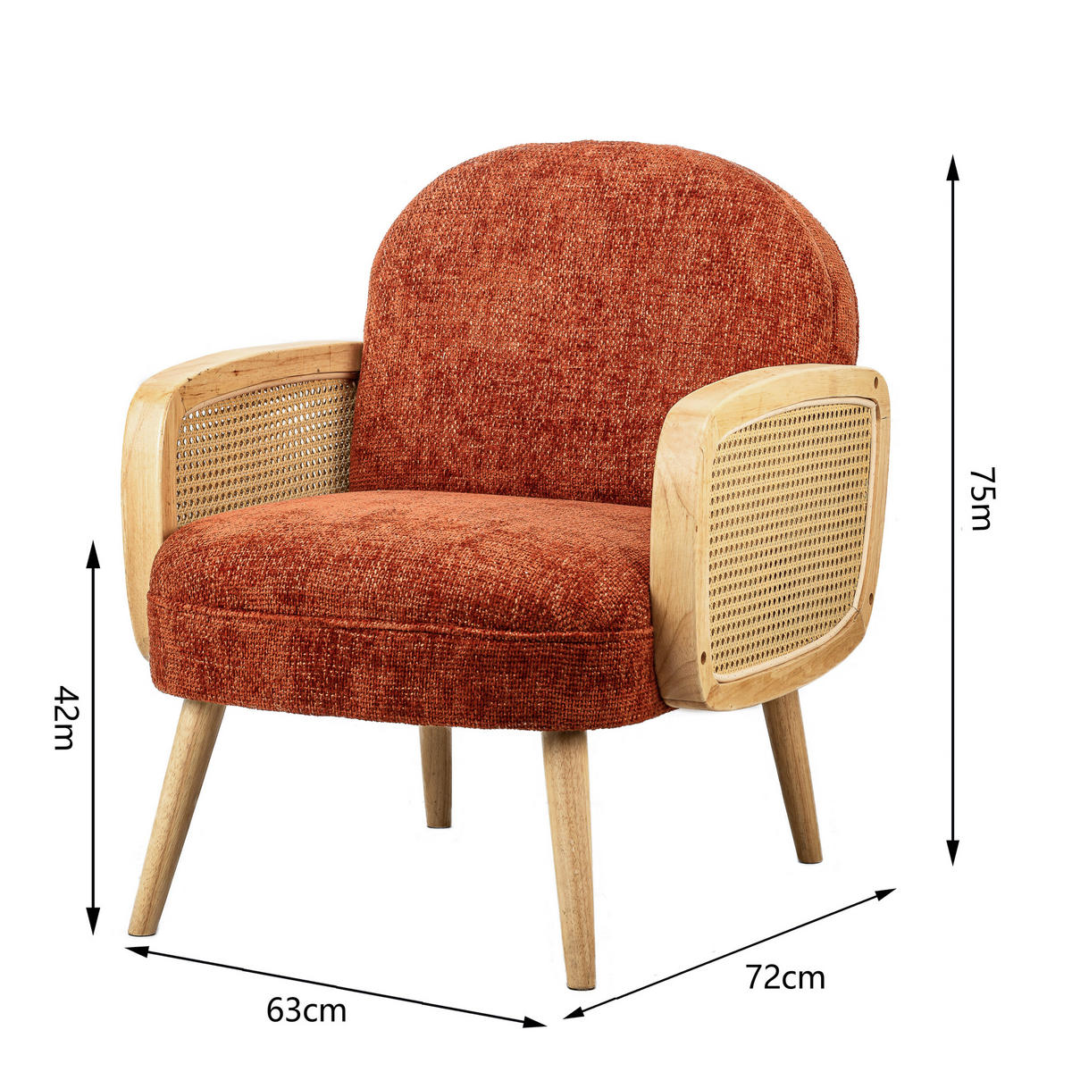 SESSEL Holz Terrakotta - Rot, Holz (60/76/64cm) - Nordlys