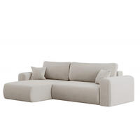 ECKSOFA Mit Schlaffunktion und Stauraum für Bettzeug Capri Stoff Poso Beige Links - Beige, Holz/Textil (145/272cm) - Kaiser Möbel
