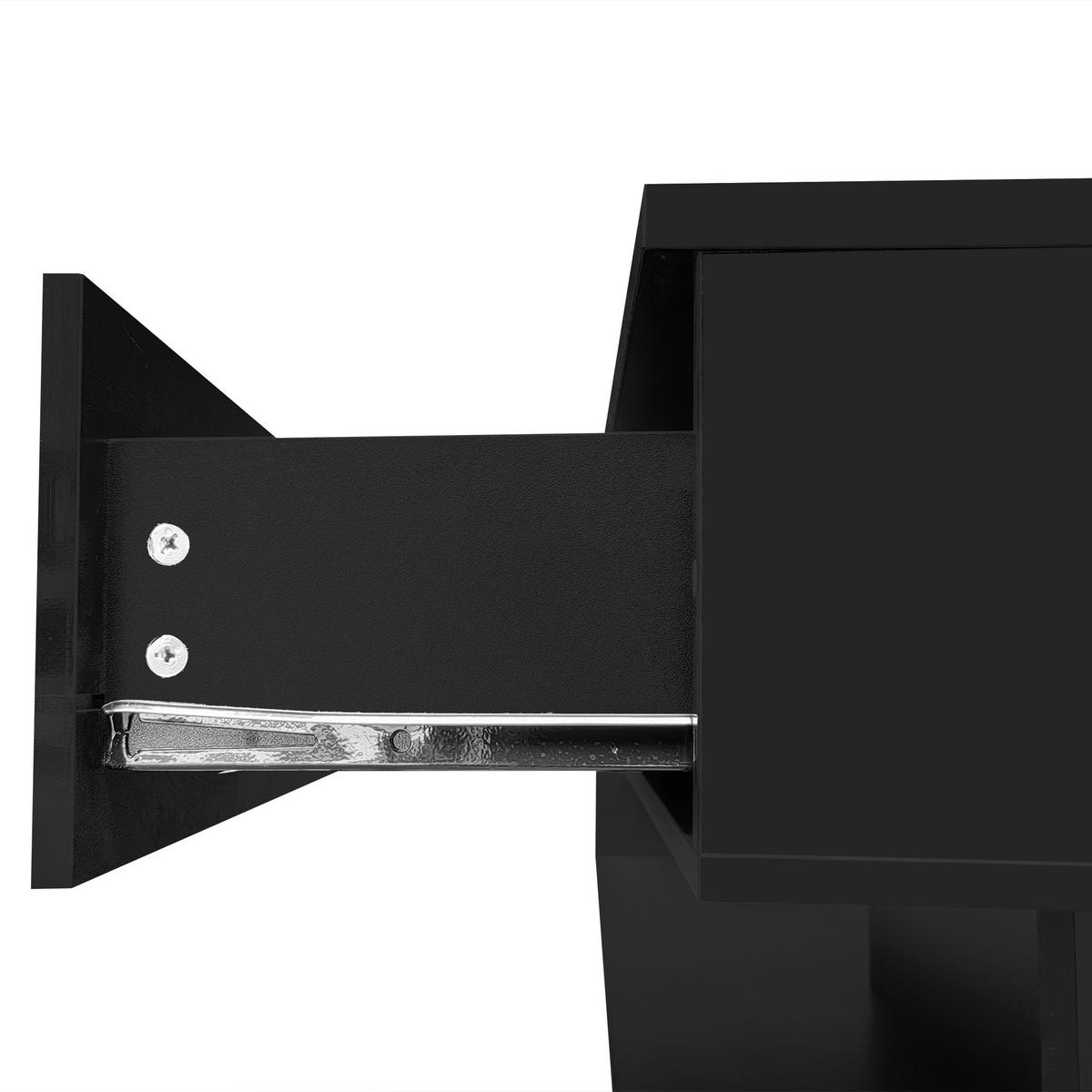 COUCHTISCH 105/55 cm hochglanzschwarz mit Glasplatte und LED-Beleuchtung - Schwarz, Holzwerkstoff (105/55/32.5cm) - OKWISH