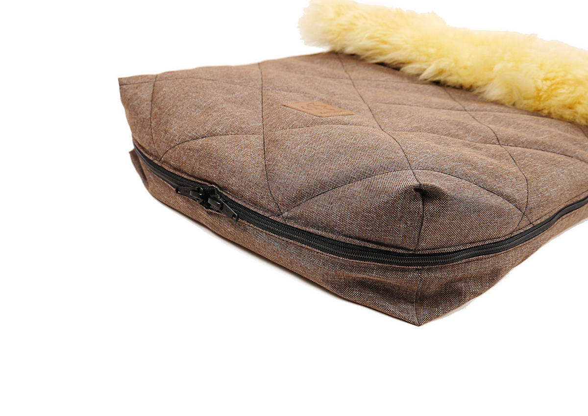 LAMMFELL-FUSSSACK Nelly, medizin, brown melange - Braun, Fell (46/8/88cm) - Kaiserbaby
