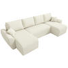 WOHLANDSCHAFT Rotterdam U mit Schlaffunktion Beige Bouclé - Beige, Textil (310/80/141cm) - Bromarkt