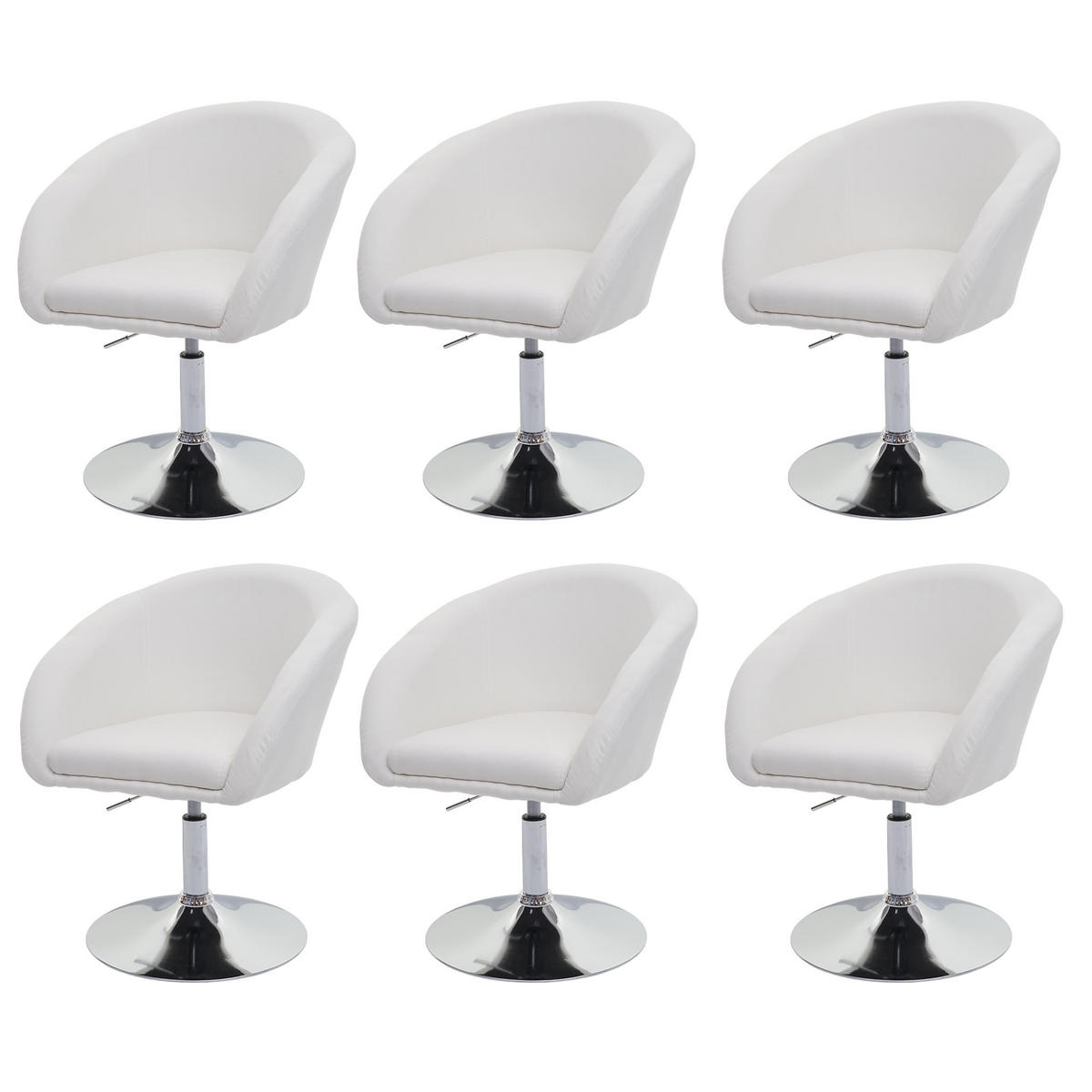 ESSZIMMERSTUHL Cremeweiß 6er-Set - Weiß, Textil (59/90/60cm) - MCW