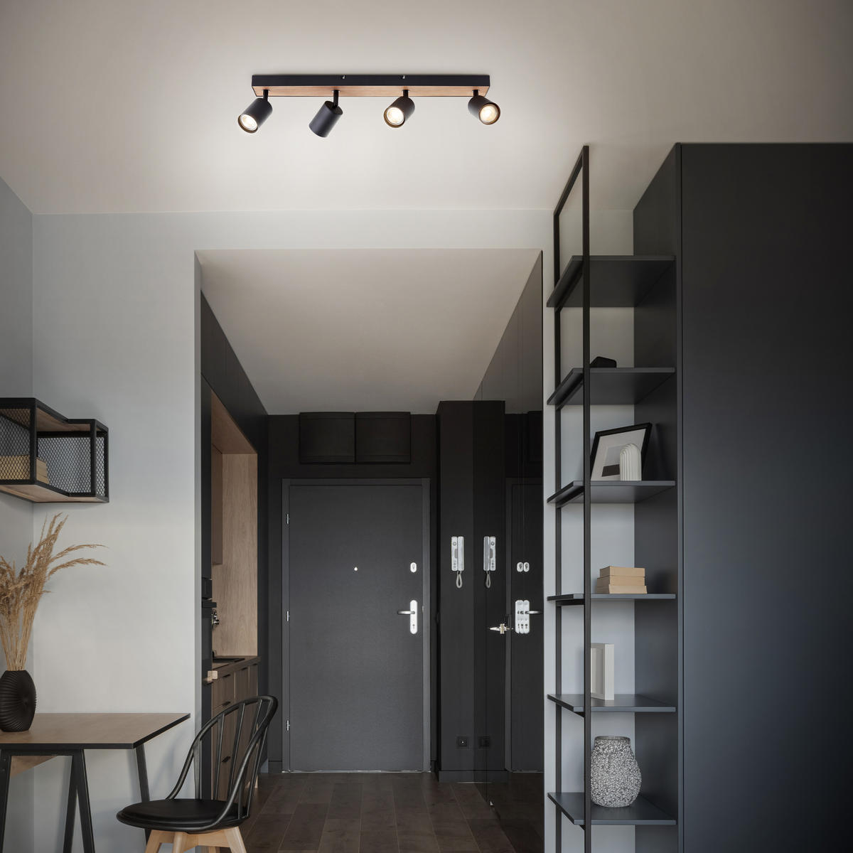 LED SPOT Jello Wood Schwarz/Holz 8/60/15,3 cm - Multicolor, Metall (8/60/15.3cm) - Brilliant