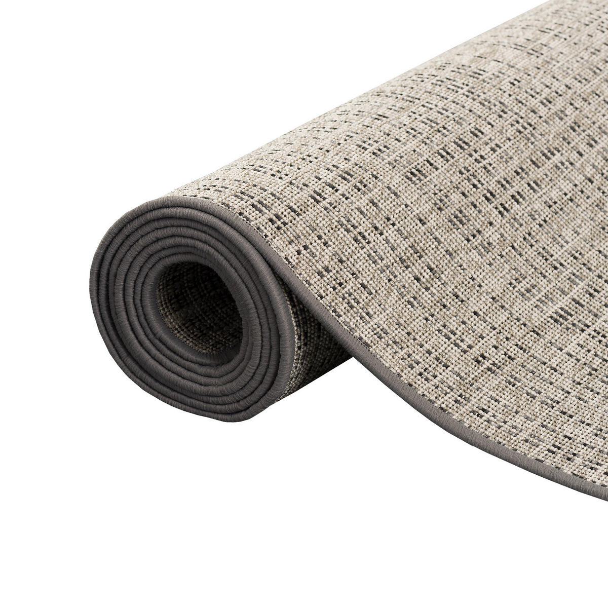 SISAL-OPTIK DESIGNER FLACHGEWEBE TEPPICH PURE MELIERT - Grau, Textil (100/100cm) - Snapstyle
