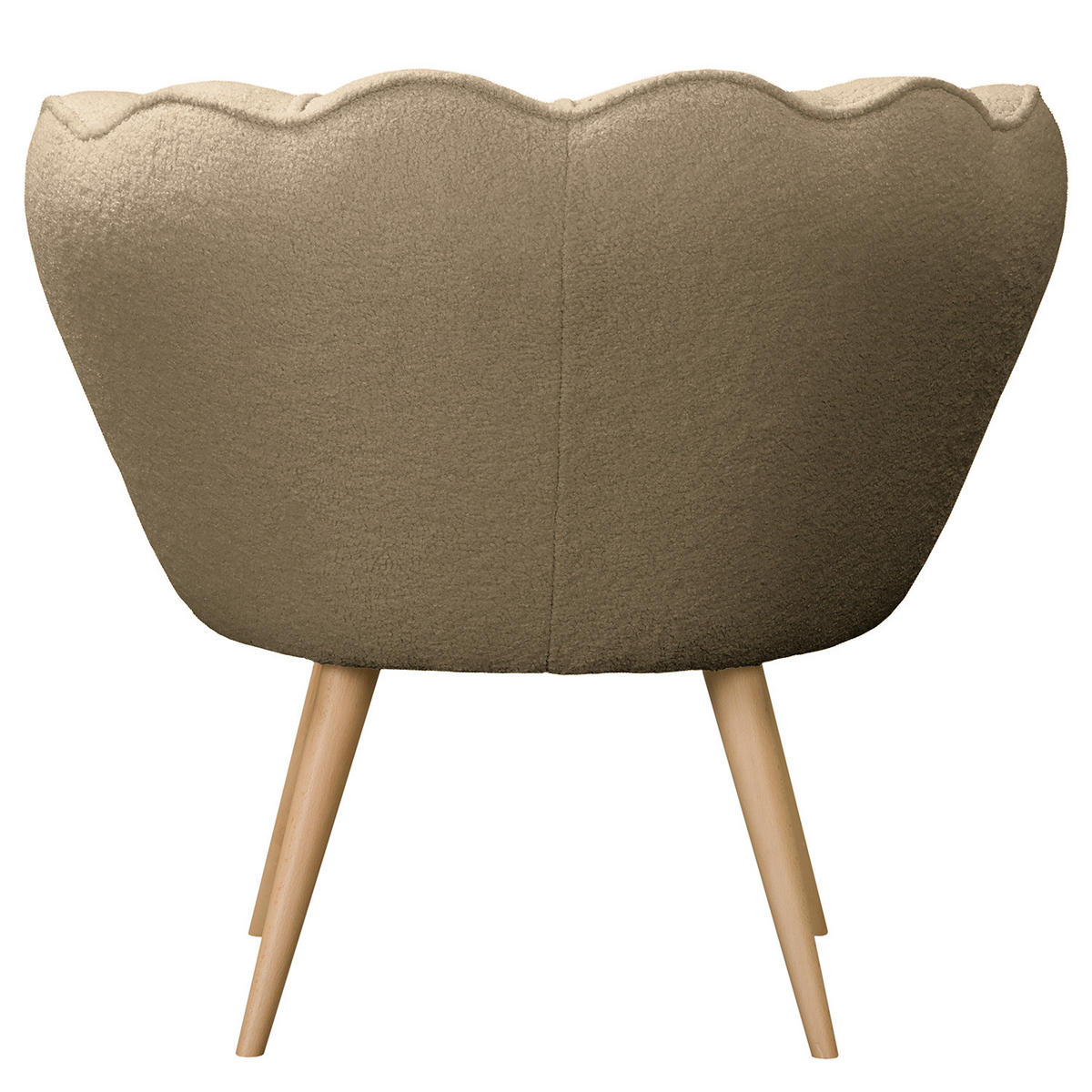 SESSEL - Bouclé, Füße Hell - Beige/Cappuccino, Birkenholz/Textil (75/74/75cm) - home24