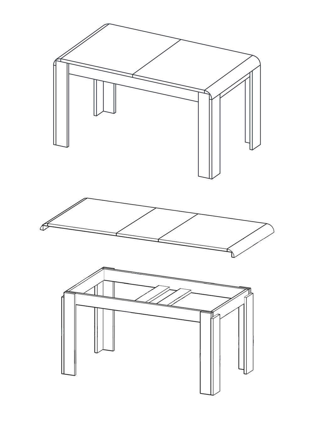 ESSTISCH Link 144,4-184,4 / 80 / 76,2cm - Braun, Holz/Holzwerkstoff (80/145/76cm) - Feldmann-Wohnen