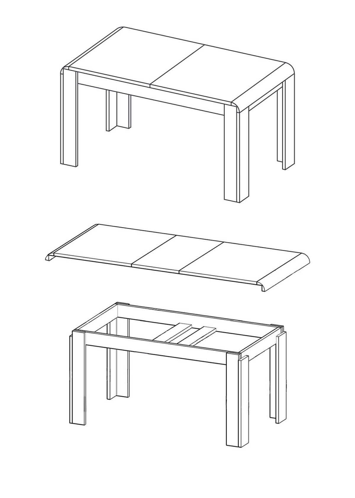 ESSTISCH Link 144,4-184,4 / 80 / 76,2cm - Braun, Holz/Holzwerkstoff (80/145/76cm) - Feldmann-Wohnen