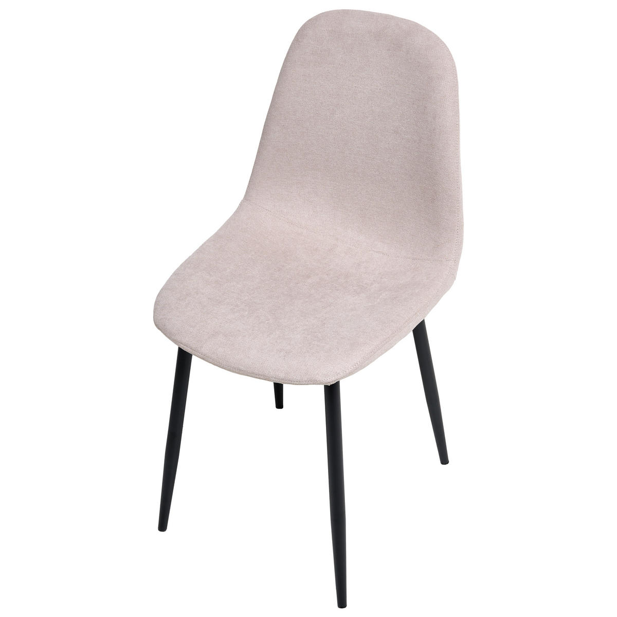 ESSZIMMERSTUHL 4er-Set Beige Crandall - Beige/Schwarz, Textil (44/87/53cm) - Beliani