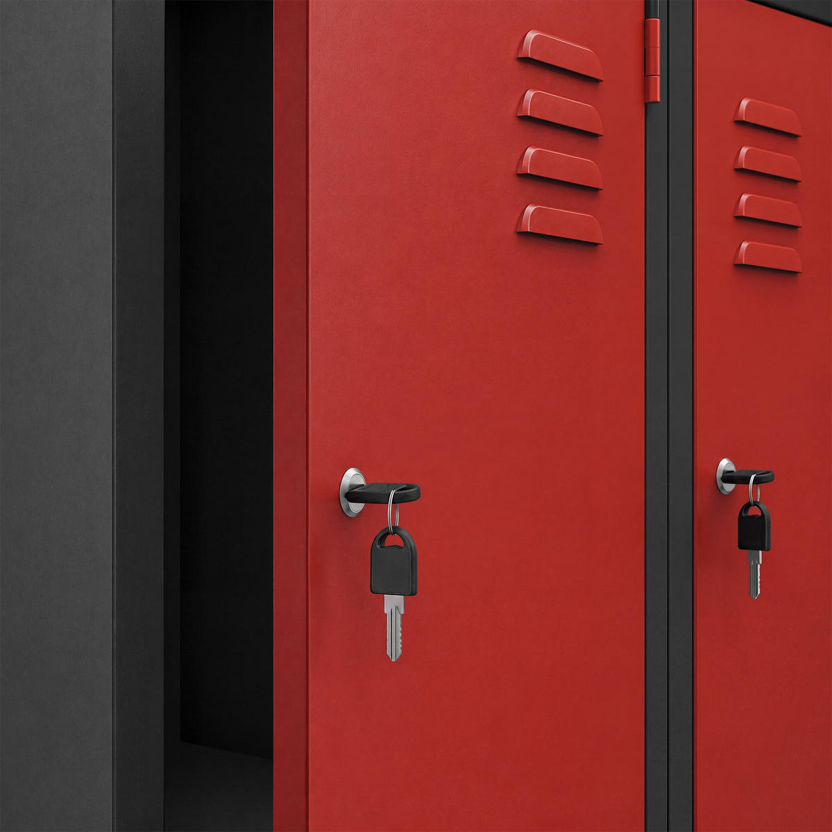 KLEIDERSCHRANK JULIA 185x80x45 cm - Anthrazit/Rot, Metall (80/185/45cm) - Jan Nowak