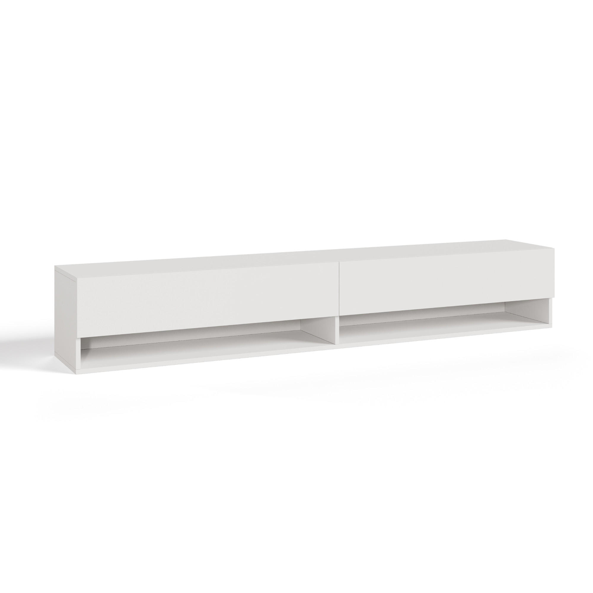 HÄNGELOWBOARD Halmstad - Weiß, Holzwerkstoff (180/30/31cm) - [en.casa]