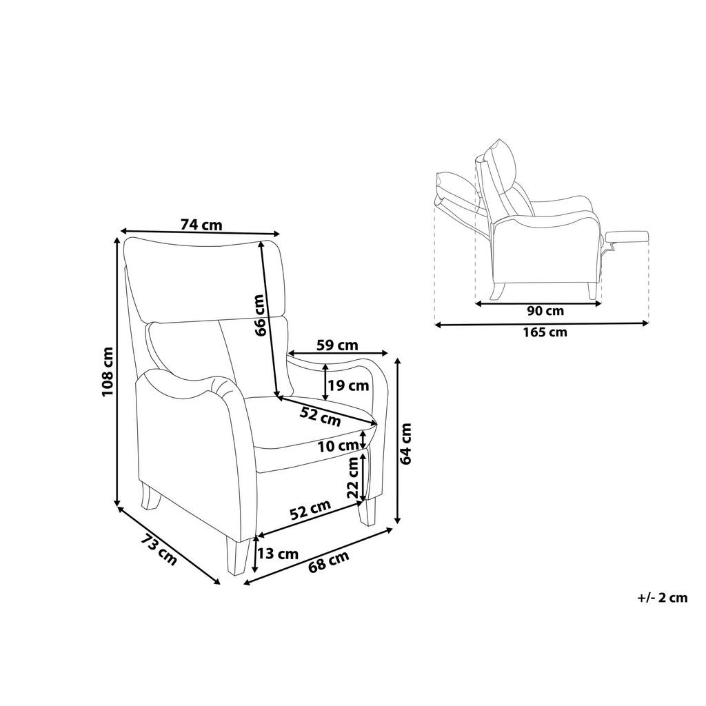 Thumbnail - Beliani Sessel, Beige, Hellbraun, Textil, 68x108x73 cm, Wohnzimmer, Sessel, Relaxsessel