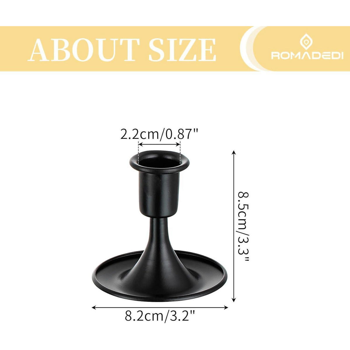 KERZENSTÄNDER 12er Set Metall Schwarz 8.5 cm - Schwarz, Metall (10/10/15cm)