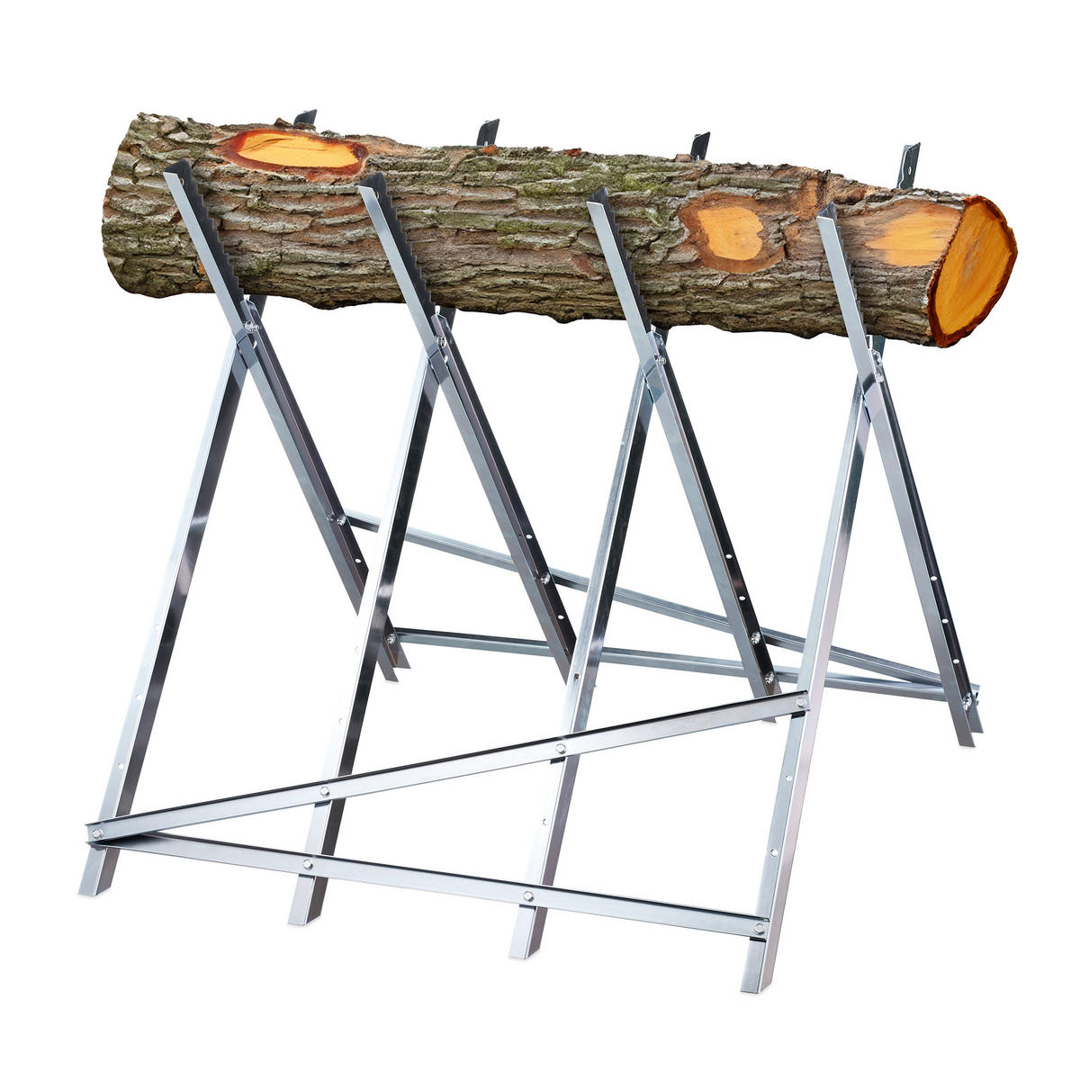 SÄGEBOCK - Silberfarben, Metall (82/80/80cm) - Relaxdays