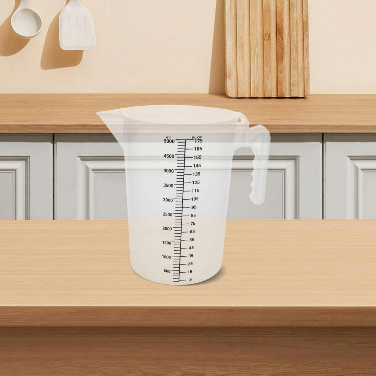 MESSBECHER 5 Liter mit Deckel und Skala - Transparent, Kunststoff (5L)