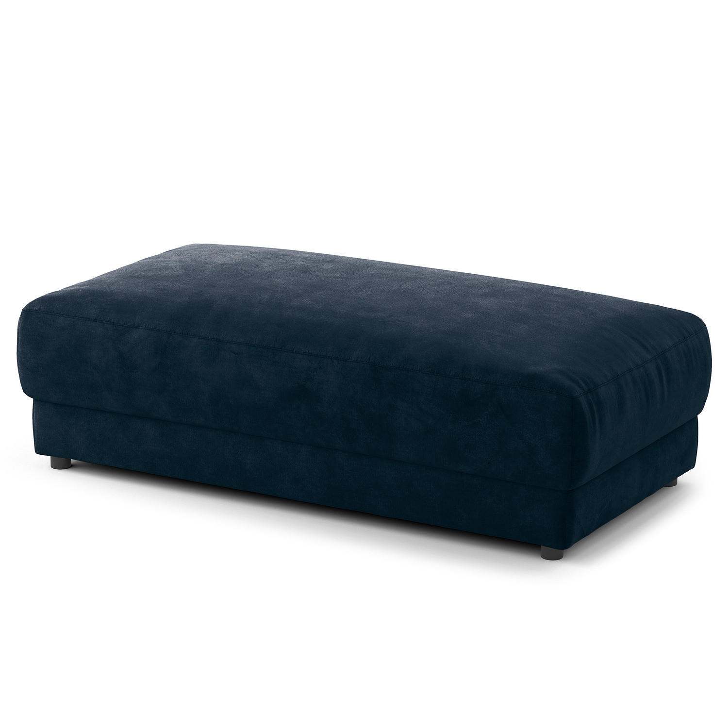 POLSTERHOCKER - rechteckig - Blau/Schwarz, Kunststoff/Textil (134/45/65cm) - home24