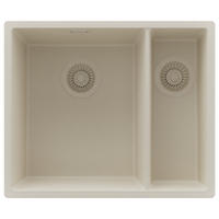 SPÜLBECKEN London Slim Duo, 2-er set Beige 56/47 cm 1,5 Becken + Ablauf-Set ab 60er Unterschrank - Beige, Kunststoff (56/20/47cm) - Primagran