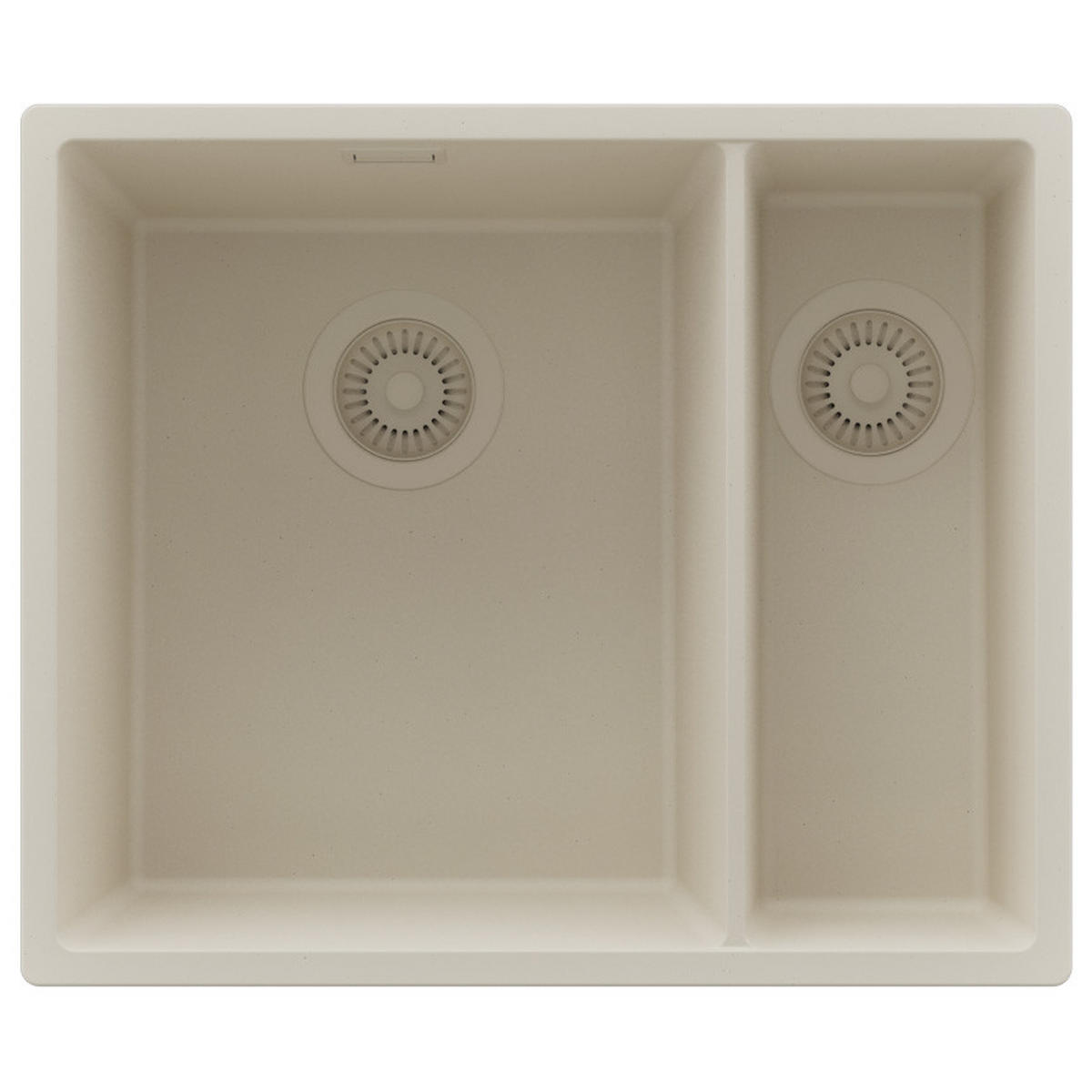 SPÜLBECKEN London Slim Duo, 2-er set Beige 56/47 cm 1,5 Becken + Ablauf-Set ab 60er Unterschrank - Beige, Kunststoff (56/20/47cm) - Primagran