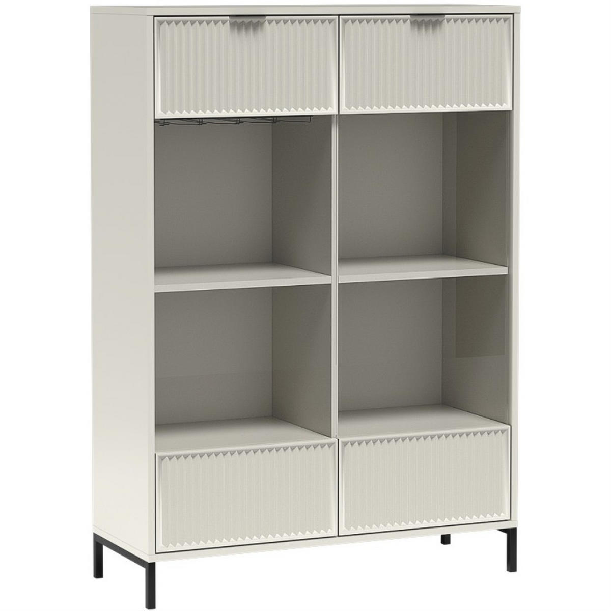 VITRINE Linna mit Schublade 105 cm kaschmir - Kaschmir/Schwarz, Holzwerkstoff/Metall (105/150/41cm) - Beautysofa