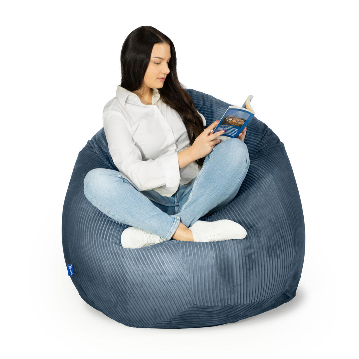 KINDER-SITZSACK Classico Cord S dunkelblau - Dunkelblau, Textil (70/60/70cm) - Bruni