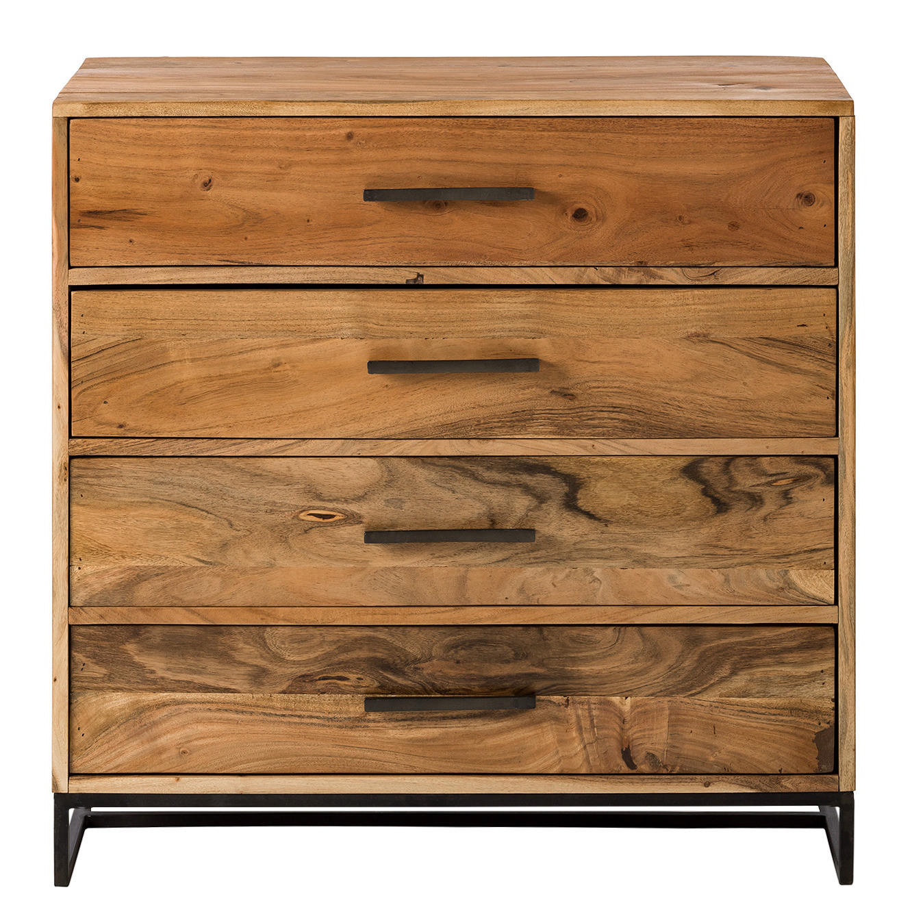 KOMMODE - Akazie massiv - Akaziefarben, Holz (85/85/40cm) - home24