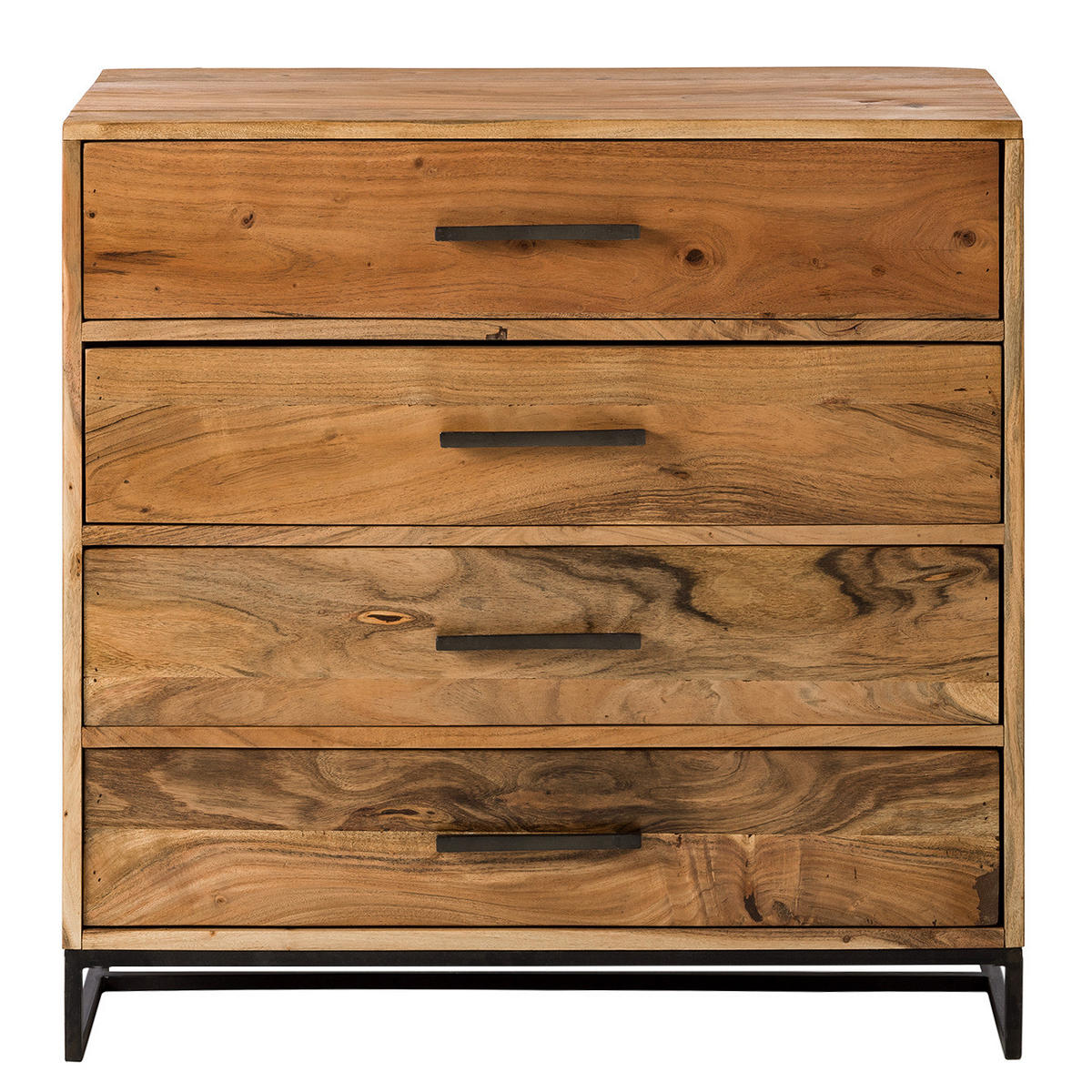 KOMMODE - Akazie massiv - Akaziefarben, Holz (85/85/40cm) - home24