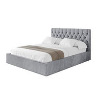 POLSTERBETT mit Bettkasten und Lattenrost, Boxbett ohne Matratze - RENO 160x200 Hellgrau - Hellgrau, Holzwerkstoff/Textil (160/200cm) - ALTDECOR