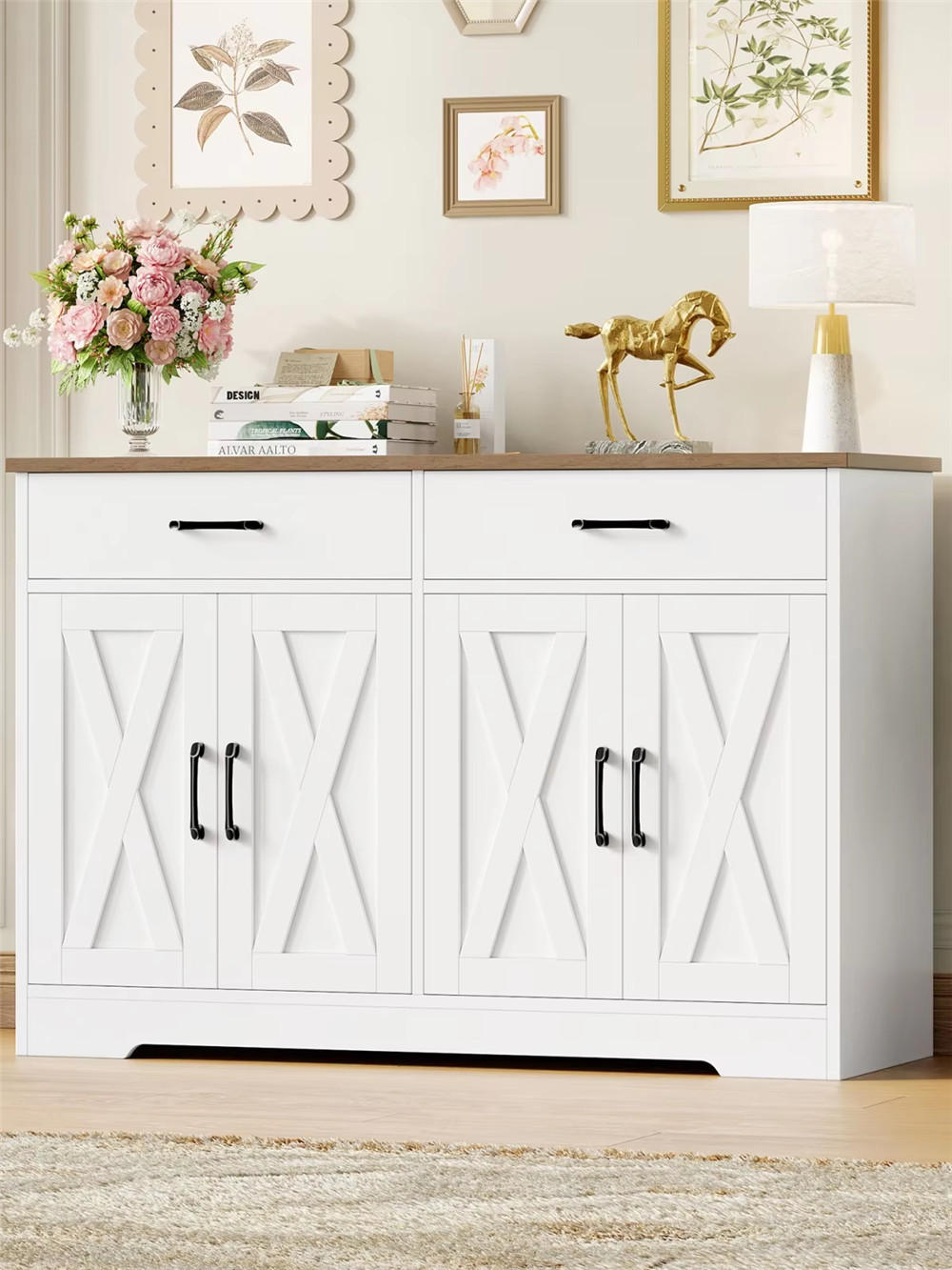 Kaket Sideboard Weiß 120x81x40 cm