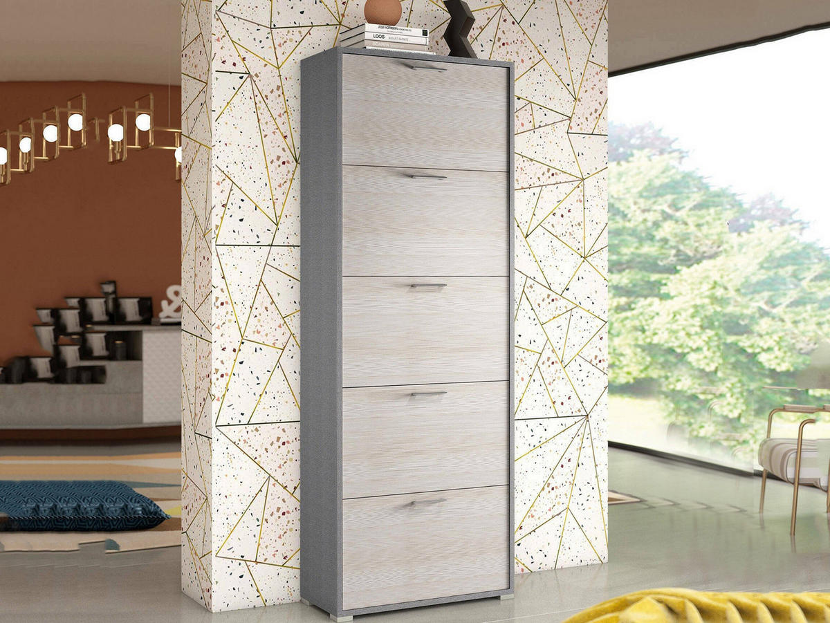 SCHUHSCHRANK Lärche 28/67/183 cm - Braun, Holzwerkstoff (67/183/28cm) - DMORA