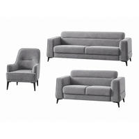 SITZGARNITUR Manta, Grau Stellvariante 3+2+1 - Grau, Holzwerkstoff/Kunststoff (237/87/98cm)