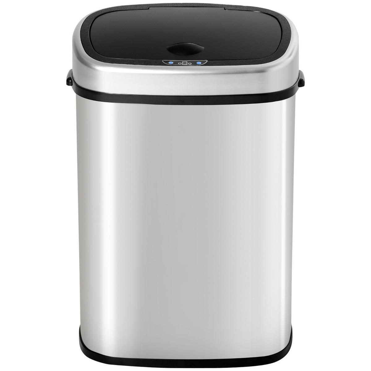 MÜLLEIMER 58L 40,9/28,9/68 cm Edelstahl Silber Automatik - Silberfarben, Metall (28.9/68/40.9cm) - Rolipo
