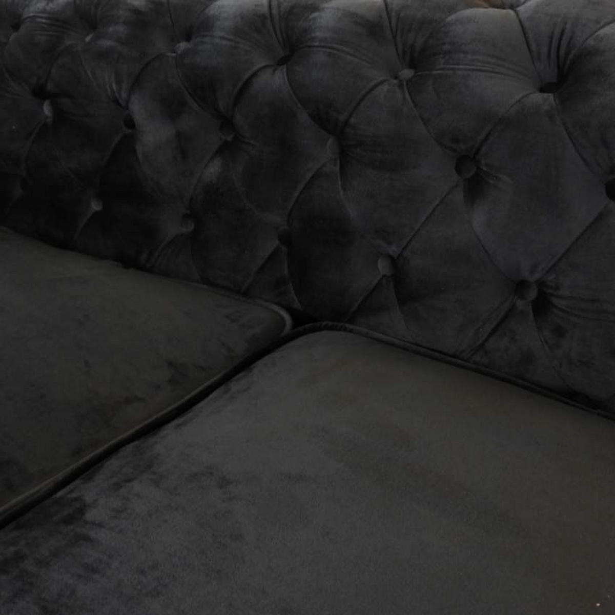 CHESTERFIELDSOFA capitonné - Schwarz - Schwarz, Textil (170/83/81cm) - Pasmara