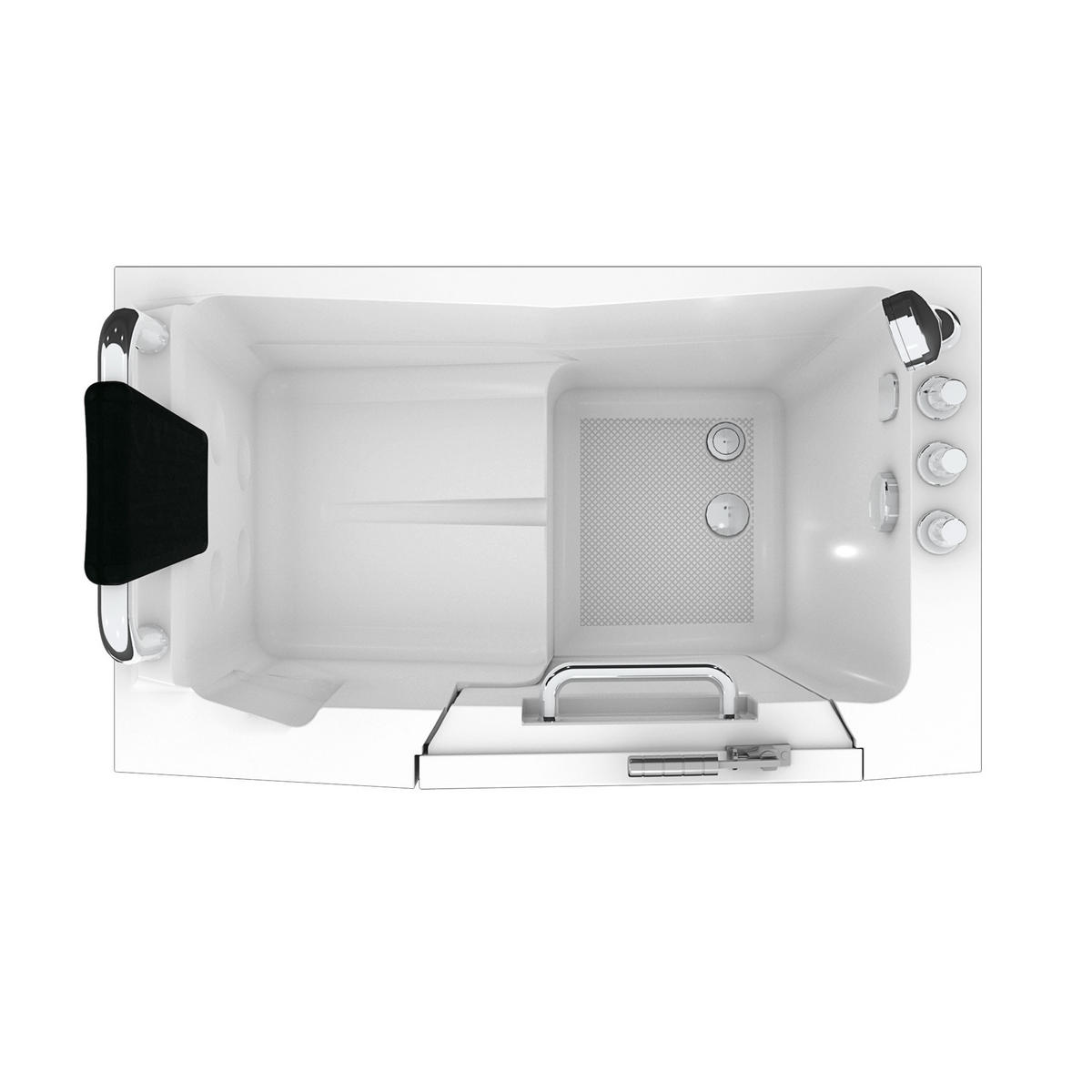 SENIORENWANNE S08-TH-B-L Weiß 110x68 - Weiß, Glas/Kunststoff (68/114/110cm) - AcquaVapore by Sandra Jentho