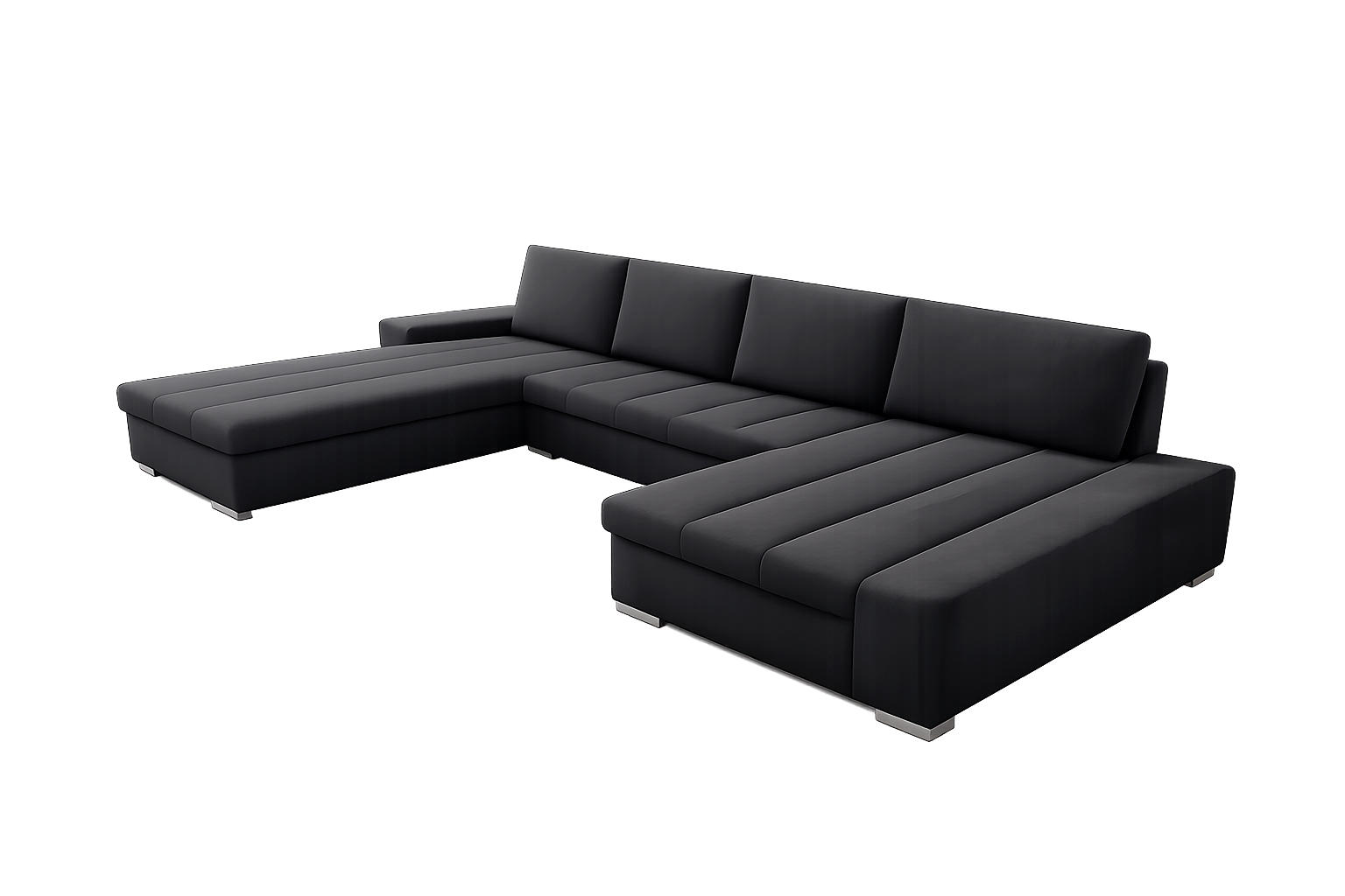 WOHNLANDSCHAFT VERONA U-Form mit Schlaffunktion, Bettkasten und Wellenfederung – Großzügiges Ecksofa 387 cm - Anthrazit, Kunststoff (387/85/213cm) - Wohnideebilder
