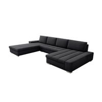 WOHNLANDSCHAFT VERONA U-Form mit Schlaffunktion, Bettkasten und Wellenfederung – Großzügiges Ecksofa 387 cm - Anthrazit, Kunststoff (387/85/213cm) - Wohnideebilder