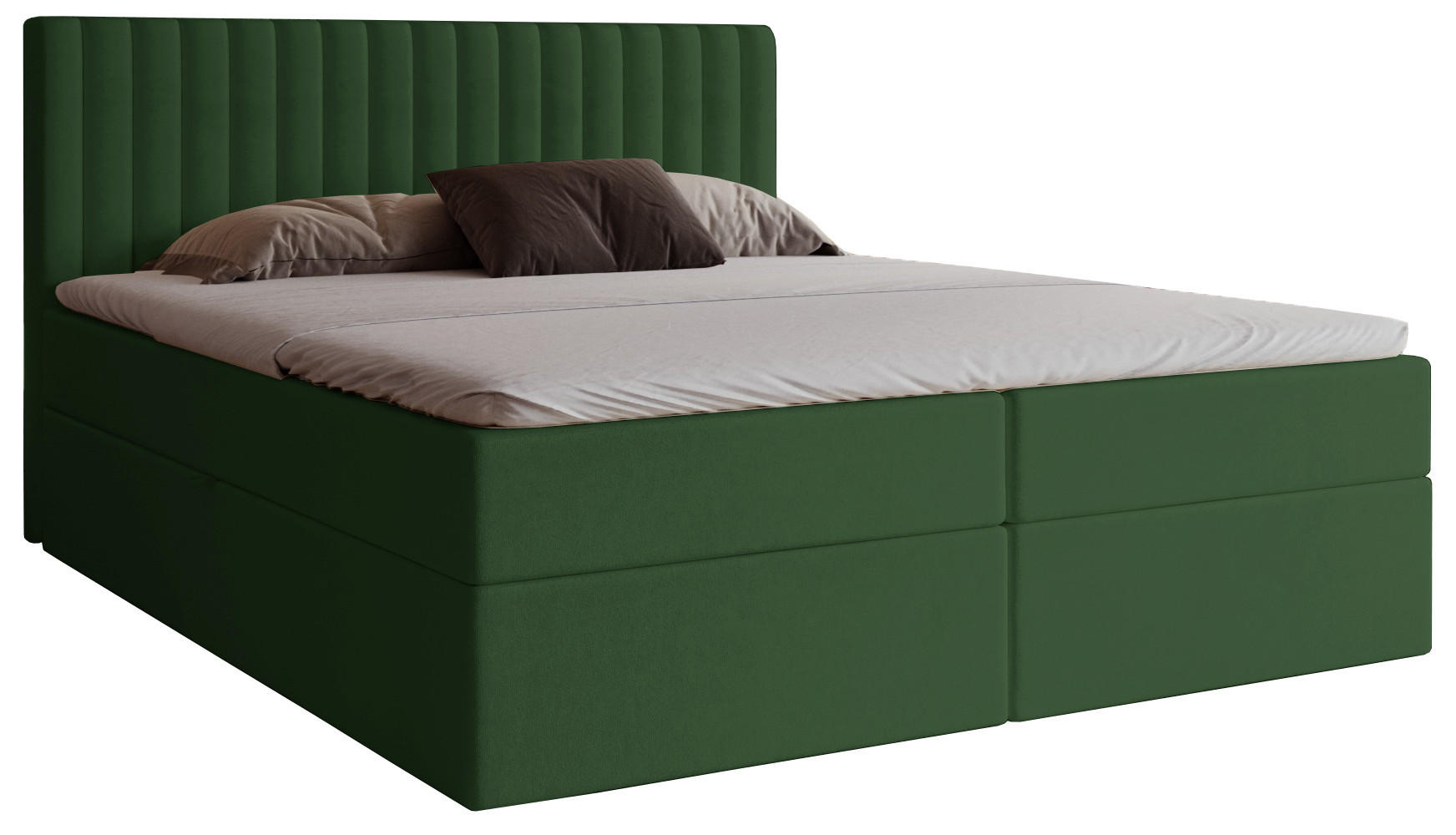 BOXSPRINGBETT 160x200 Daliro, Samt, Bettkasten, Matratze H3, Grün - Grün, Holz/Textil (160/200cm) - Emporius