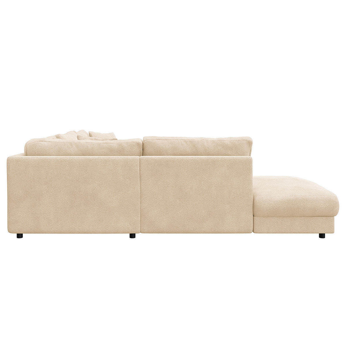 ECKSOFA mit Ottomane - Beige/Schwarz, Holz/Kunststoff (267/254cm) - home24