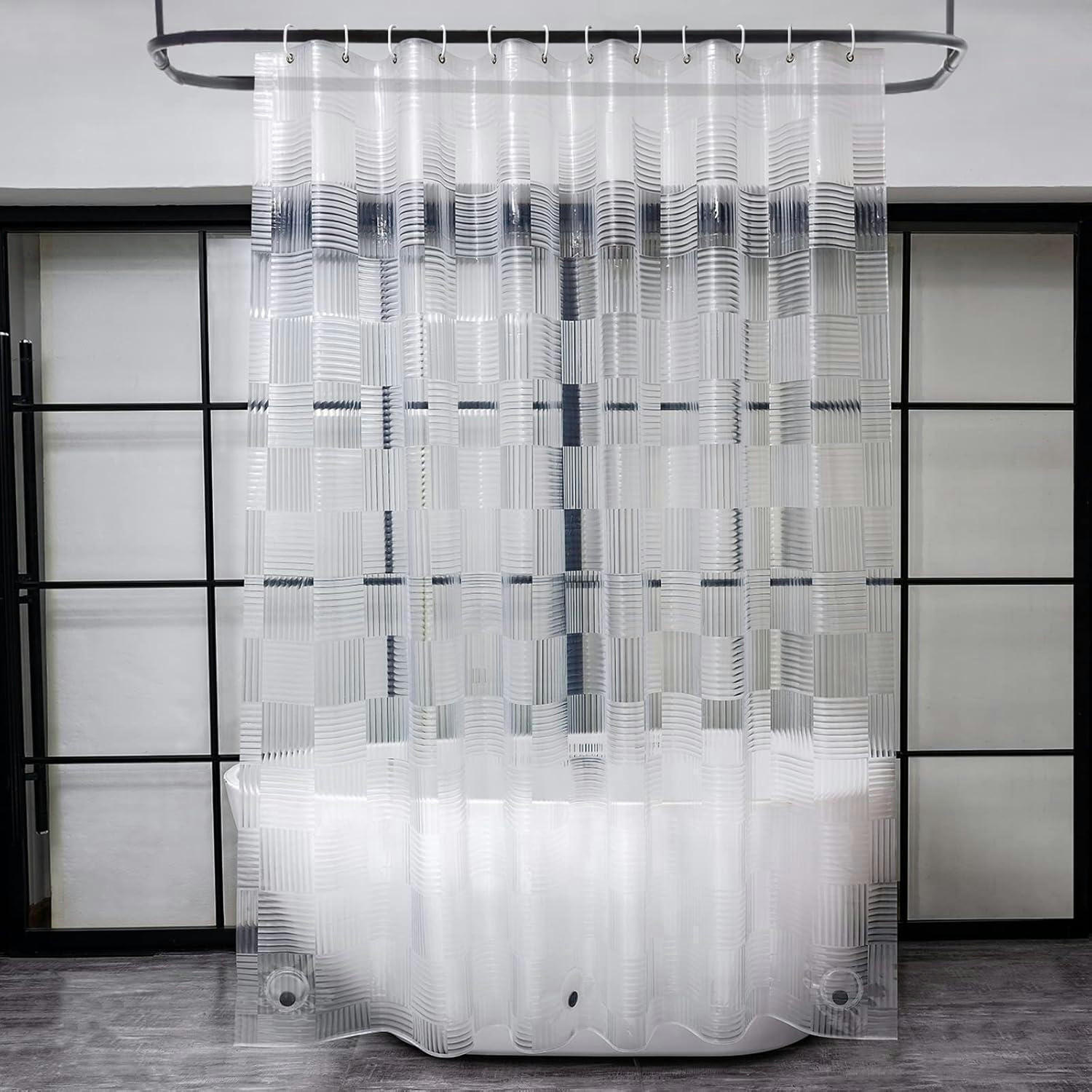 DUSCHVORHANG Geometrisch 3D 180 x 200 cm Wasserdicht EVA - Transparent, Kunststoff (180/200cm)