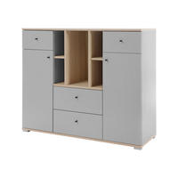 KOMMODE Oro OR04 - Schwarz/Naturfarben, Holzwerkstoff/Kunststoff (40/100/120cm) - MIRJAN24