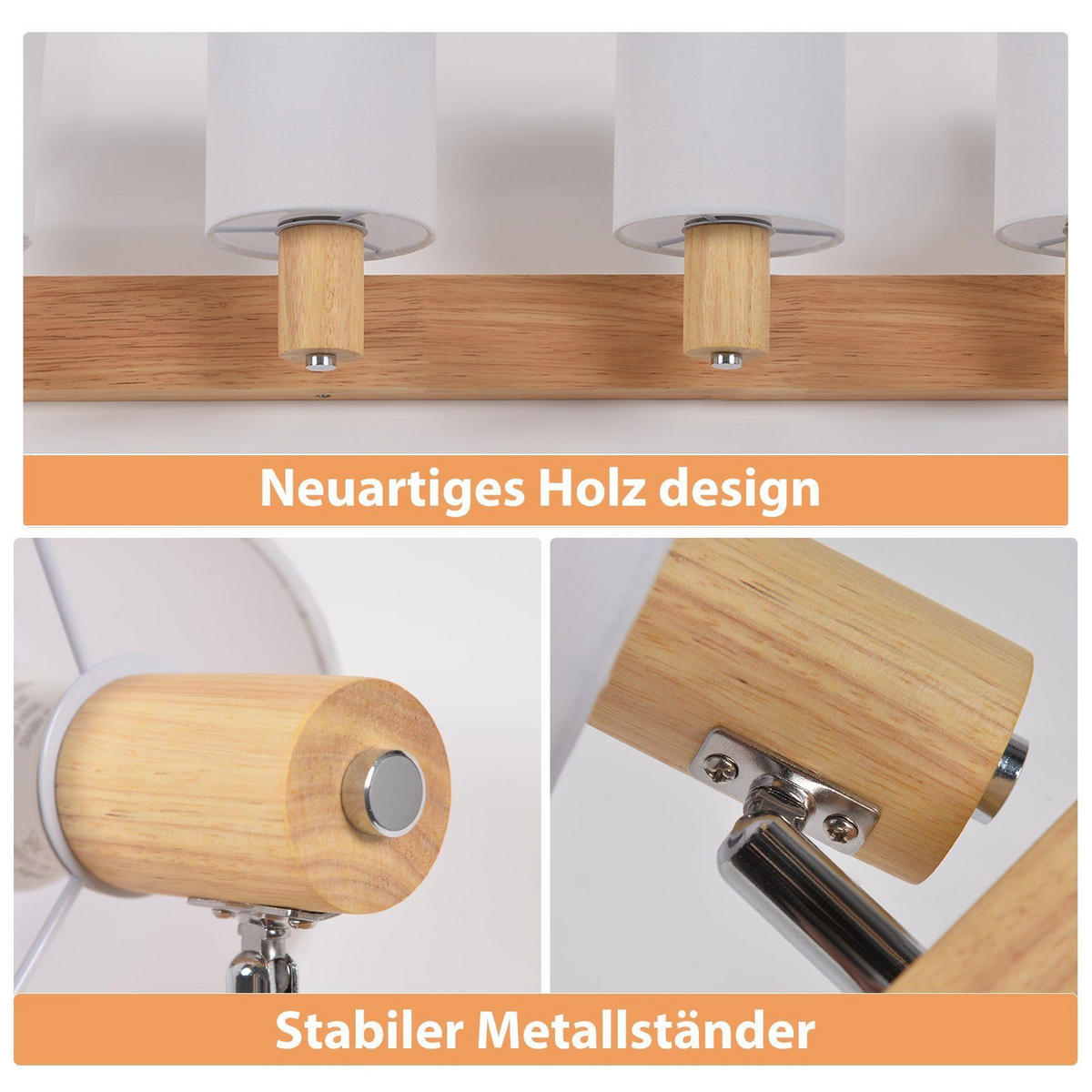 DECKENSTRAHLER Targaryen 68/16/13cm - Eukalyptusholzfarben, Holz (68/16/13cm) - ZMH
