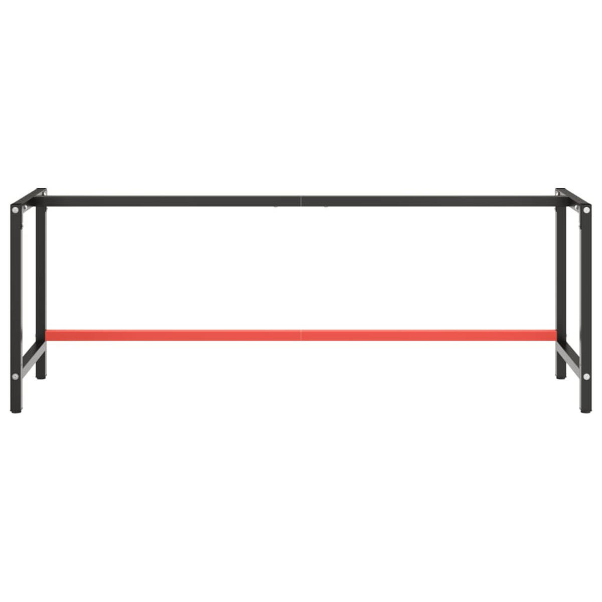 WERKBANKGESTELL Mattschwarz Und Mattrot 220/57/79 Cm Metall - Schwarz, Metall (57/79/220cm) - vidaXL