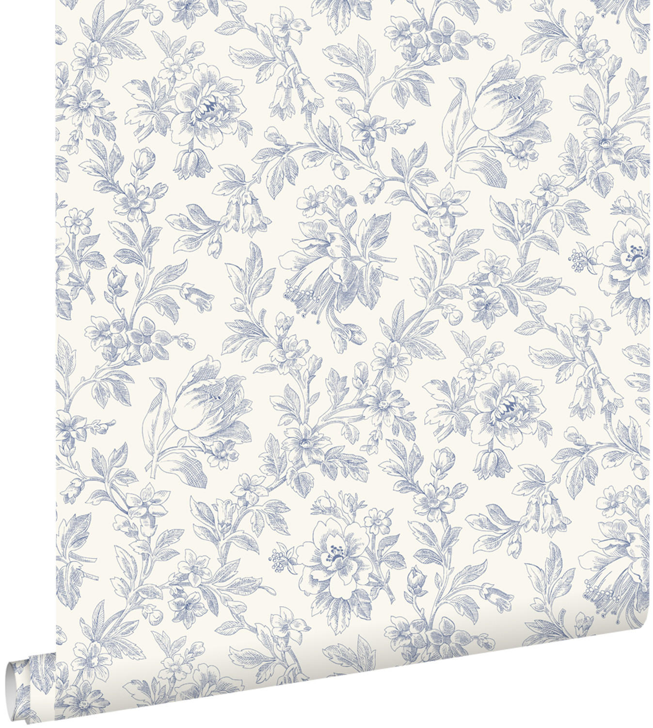 TAPETE eleganten Blumen 50 x 900 cm - Weiß, Papier (50/900cm) - ESTAhome