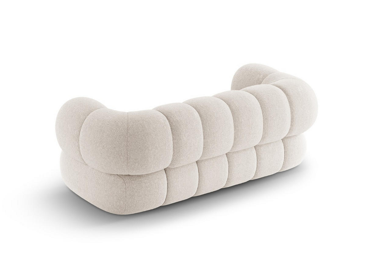 SOFA Koge aus Chenille-Stoff leichtes beige 2 Sitzplätze - Creme, Textil (95/70/180cm) - Cosmopolitan Design